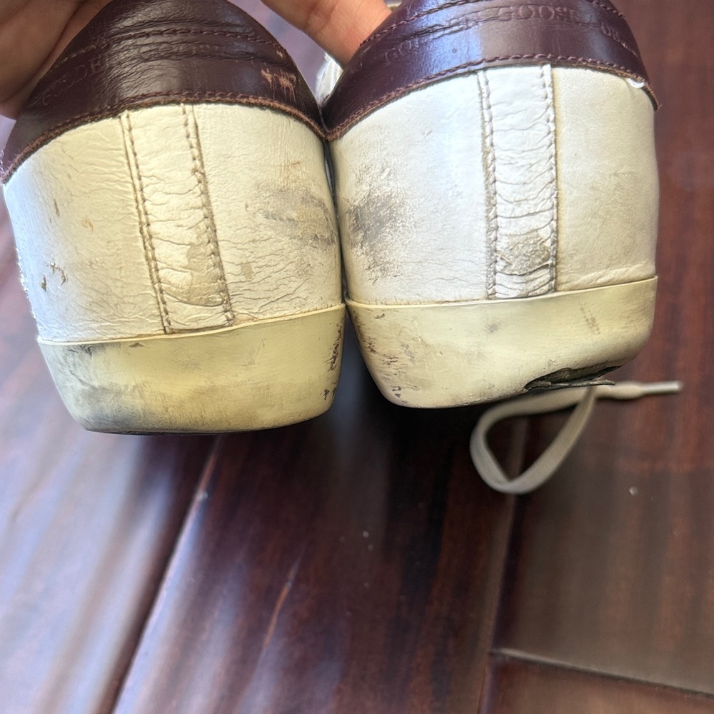 Golden Goose White and Maroon Sneakers - Picture 8 of 12